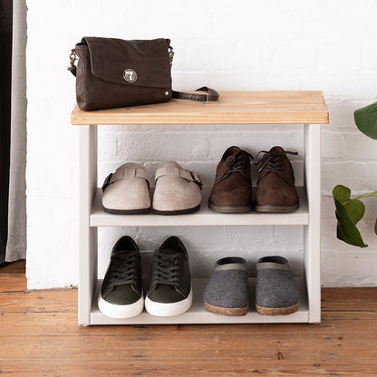 Wooden Shoe Storage Bench Narrow - 97 cm by 22 cm by 45 cm