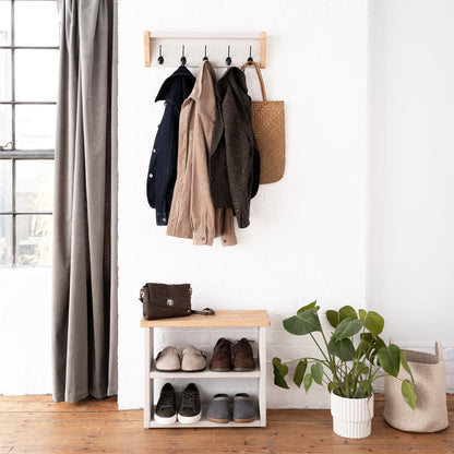 Coat Hook and Shoe Rack Storage Narrow - 80 cm by 22 cm by 55 cm
