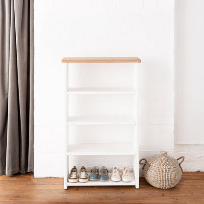 Étagère à chaussures en bois haute - 55 cm x 22 cm x 106 cm