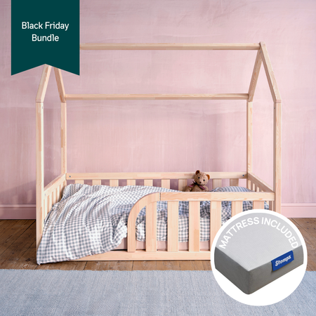 House Floor Bed & Mattress Bundle