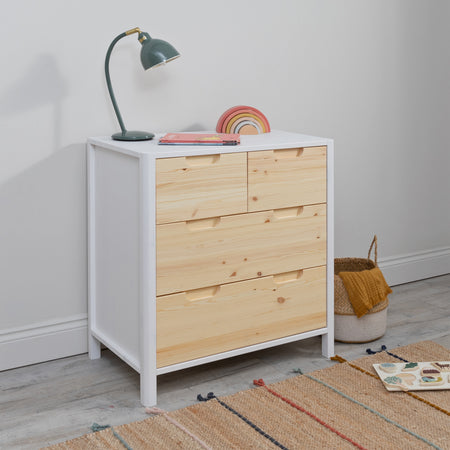 Transition Drawer Chest with add-on changing topper white