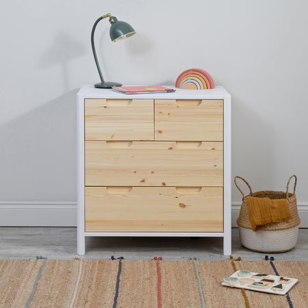 Transition Drawer Chest with add-on changing topper white