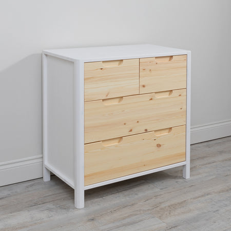 Transition Drawer Chest with add-on changing topper white