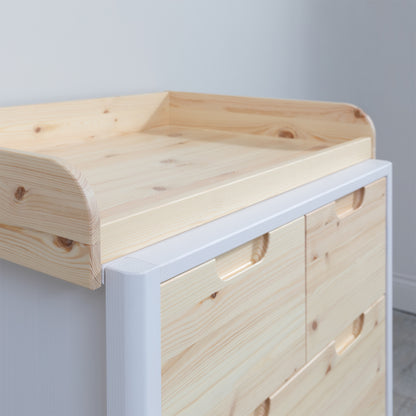 Transition Drawer Chest with add-on changing topper white