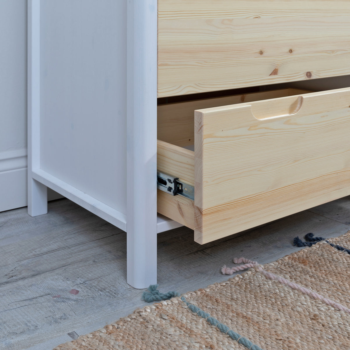 Transition Drawer Chest with add-on changing topper white