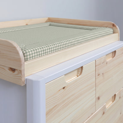 Transition Drawer Chest with add-on changing topper white