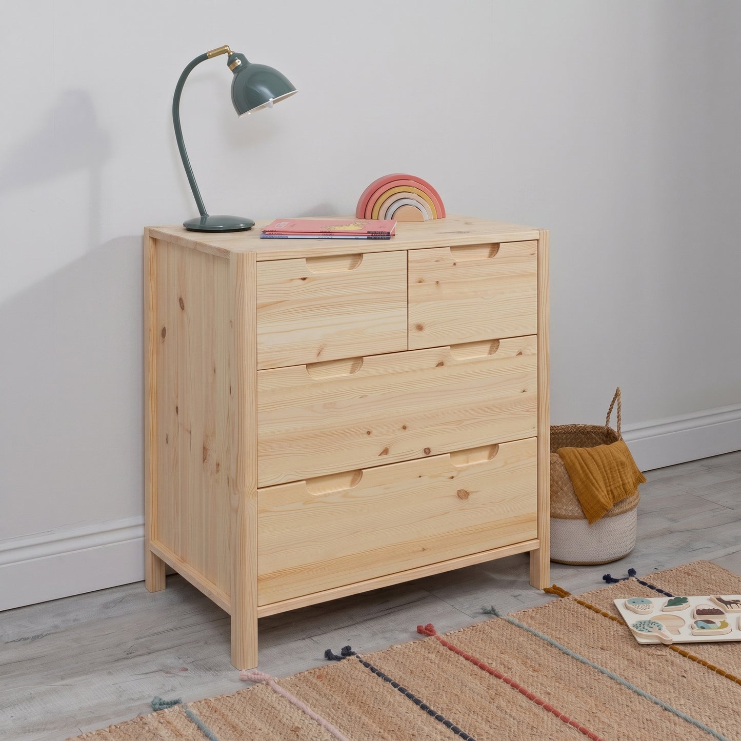 Transition Drawer Chest with add-on changing topper natural