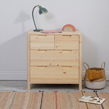 Transition Drawer Chest with add-on changing topper natural