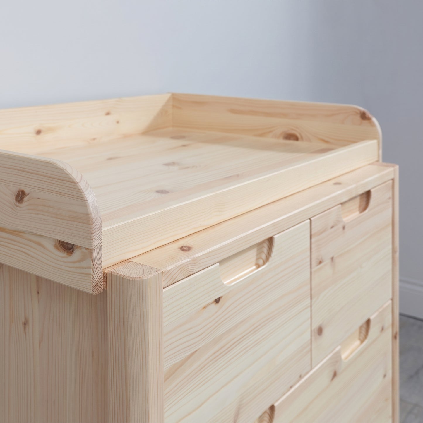 Transition Drawer Chest with add-on changing topper natural