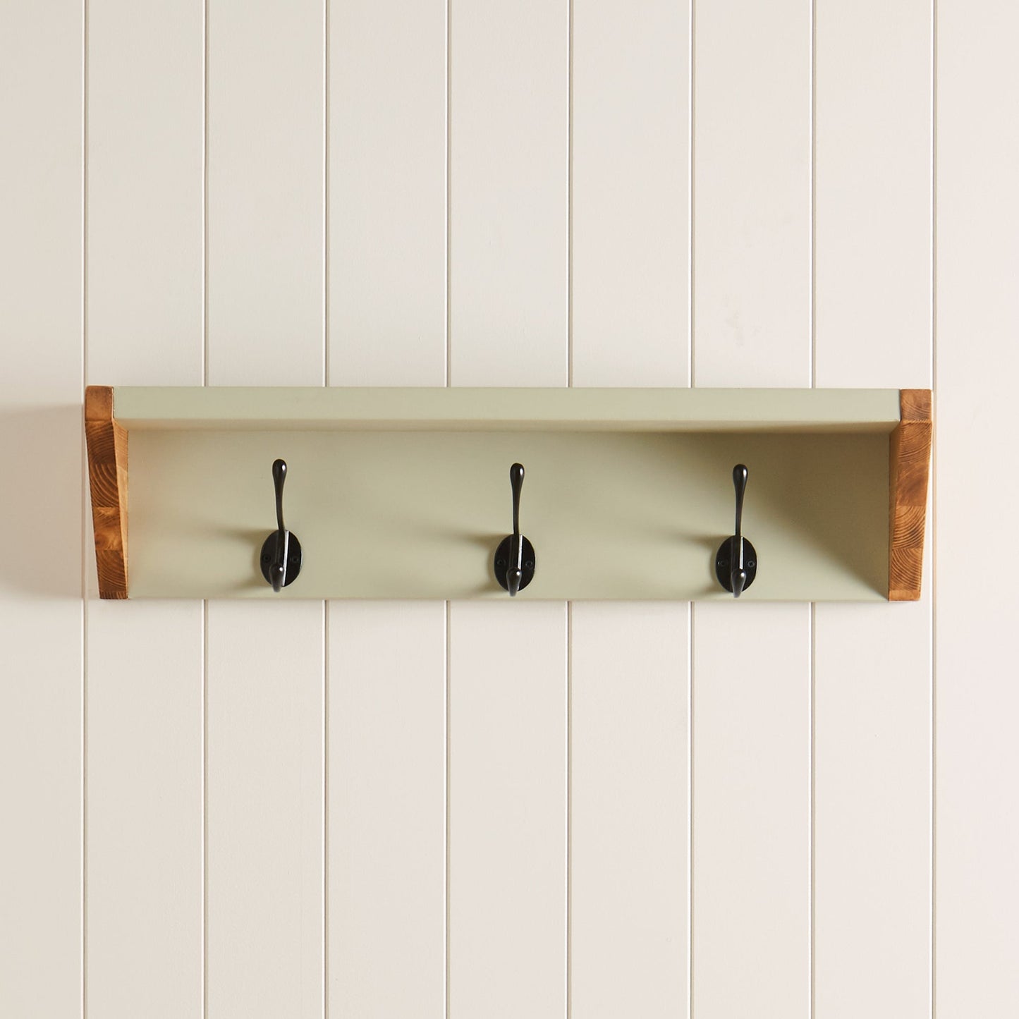 Solid Pine Wall Mounted Coat Hook - 50 cm by 8 cm by 17 cm