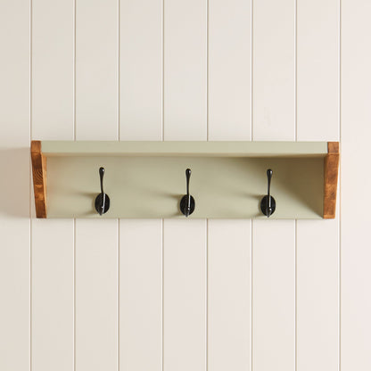 Solid Pine Wall Mounted Coat Hook - 50 cm by 8 cm by 17 cm