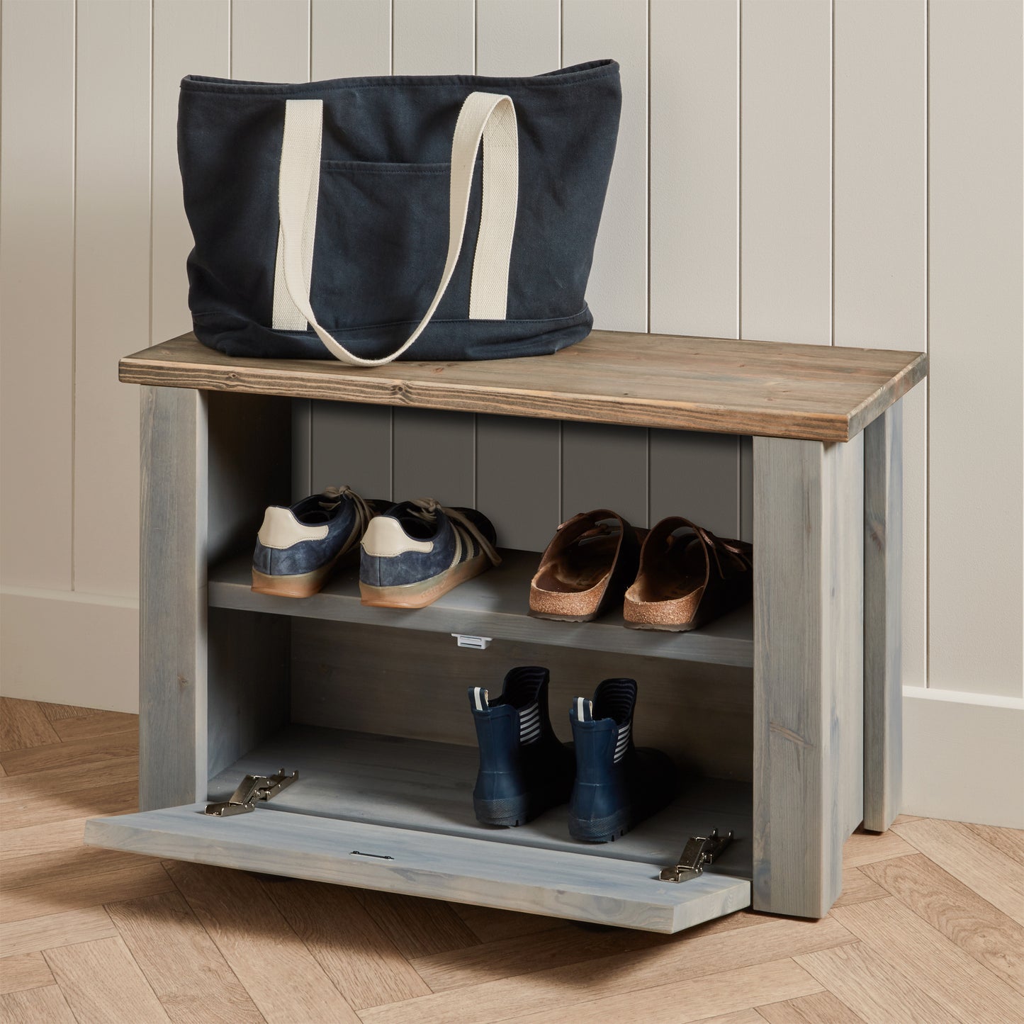 Pine Wash Shoe Storage