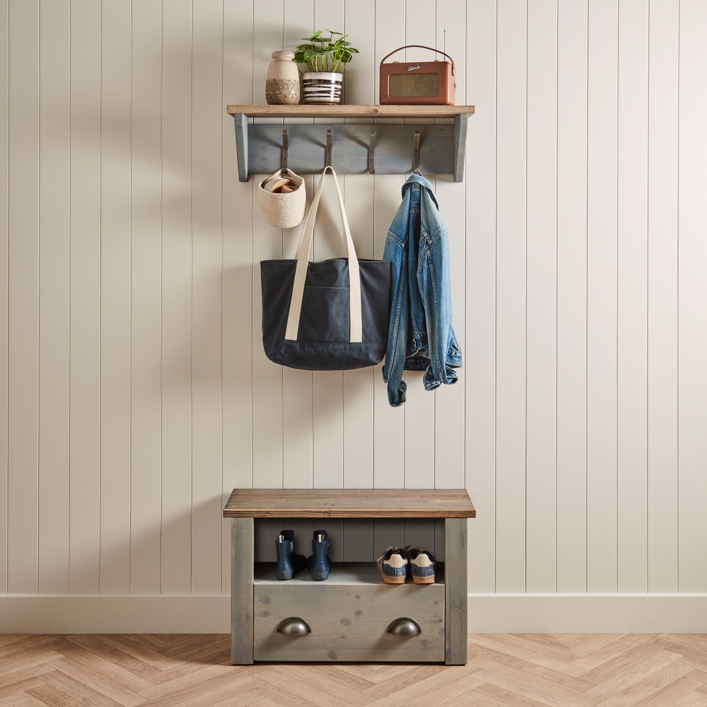 Pine Wash Shoe Storage