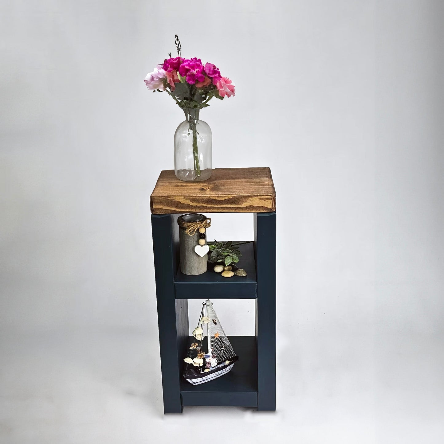 Wooden Bedside Table / Side Table - 23 cm by 22 cm by 60 cm
