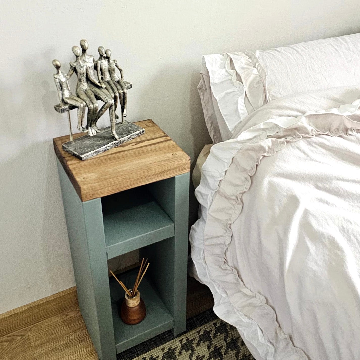 Wooden Bedside Table / Side Table - 23 cm by 22 cm by 60 cm
