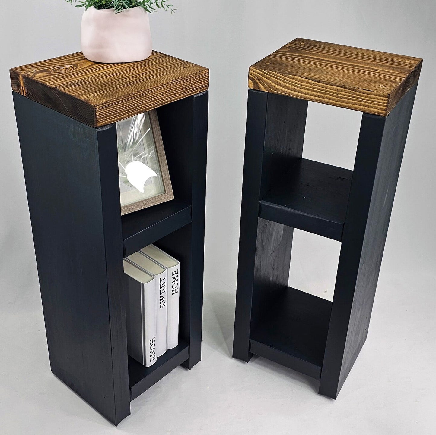 Wooden Bedside Table / Side Table - 25 cm by 22 cm by 58 cm