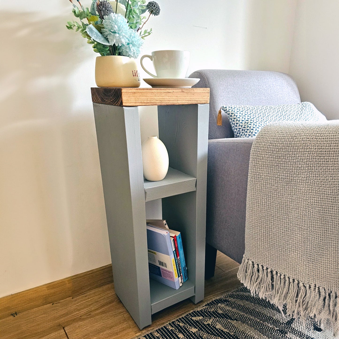 Wooden Bedside Table / Side Table - 35 cm by 22 cm by 55 cm