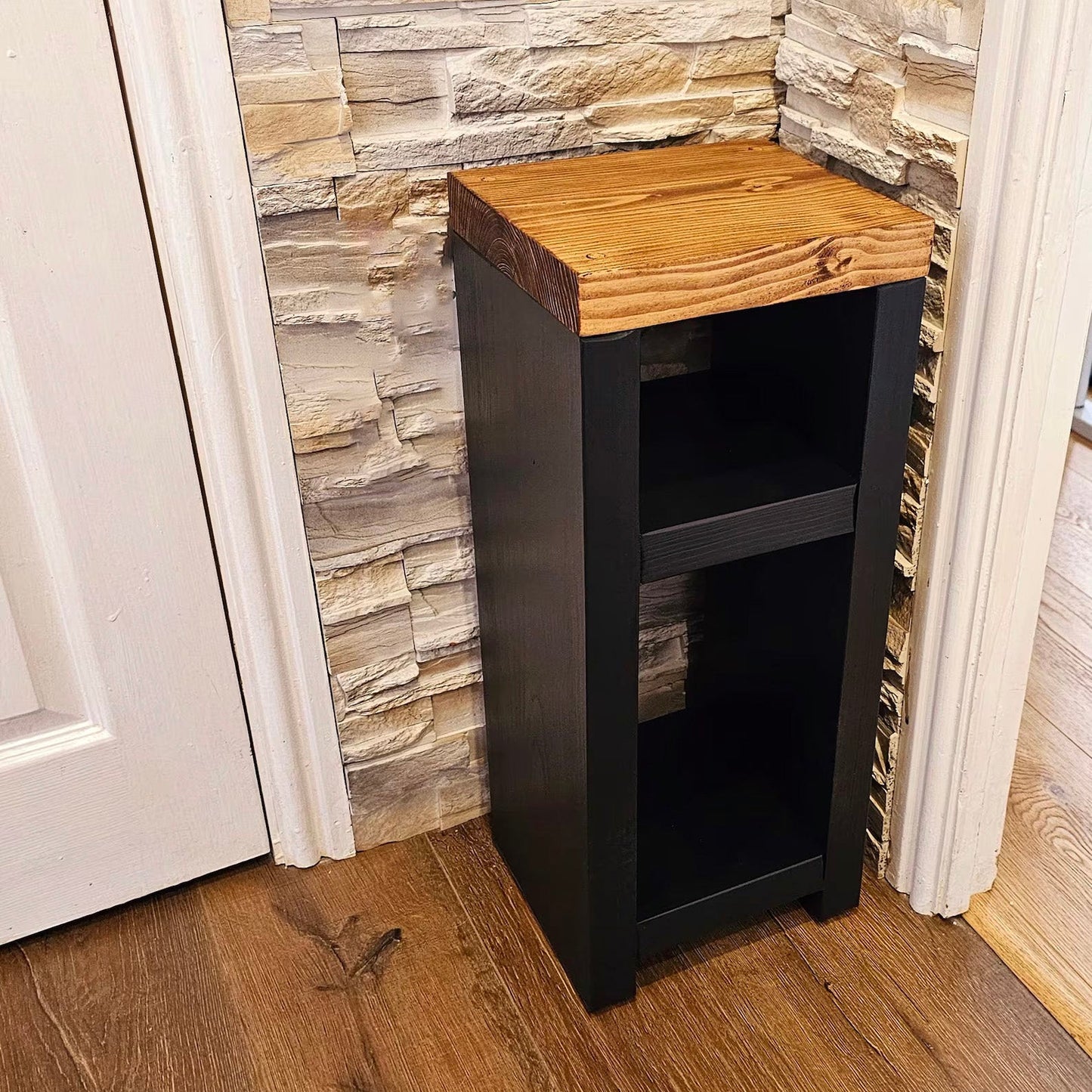 Wooden Bedside Table / Side Table - 23 cm by 22 cm by 60 cm