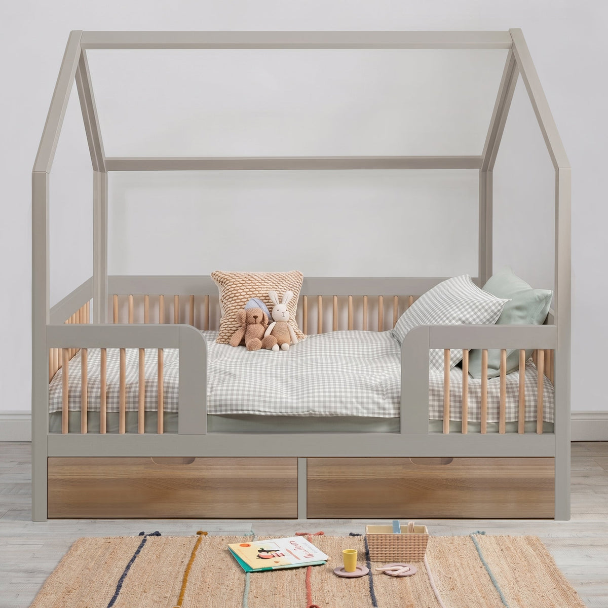 Add-On Legs and Drawers (Oak) - Roomix Beds