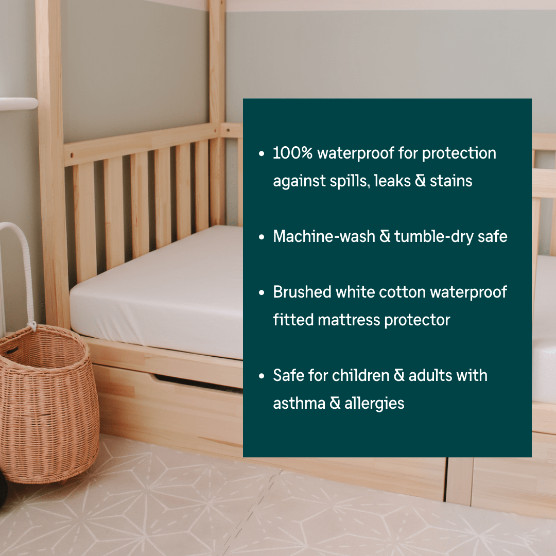 Brushed Cotton Waterproof Fitted Mattress Protector - Kids