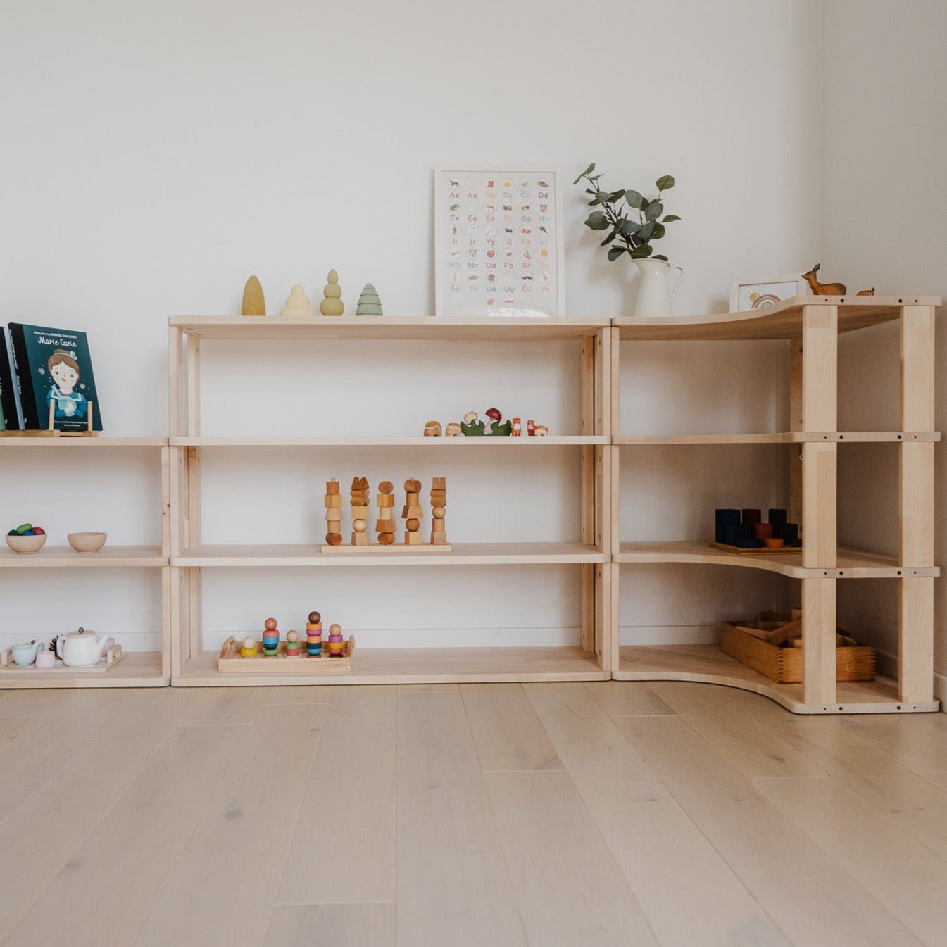 Create Your Own Montessori Storage Unit - Natural Wood Finish - Kids