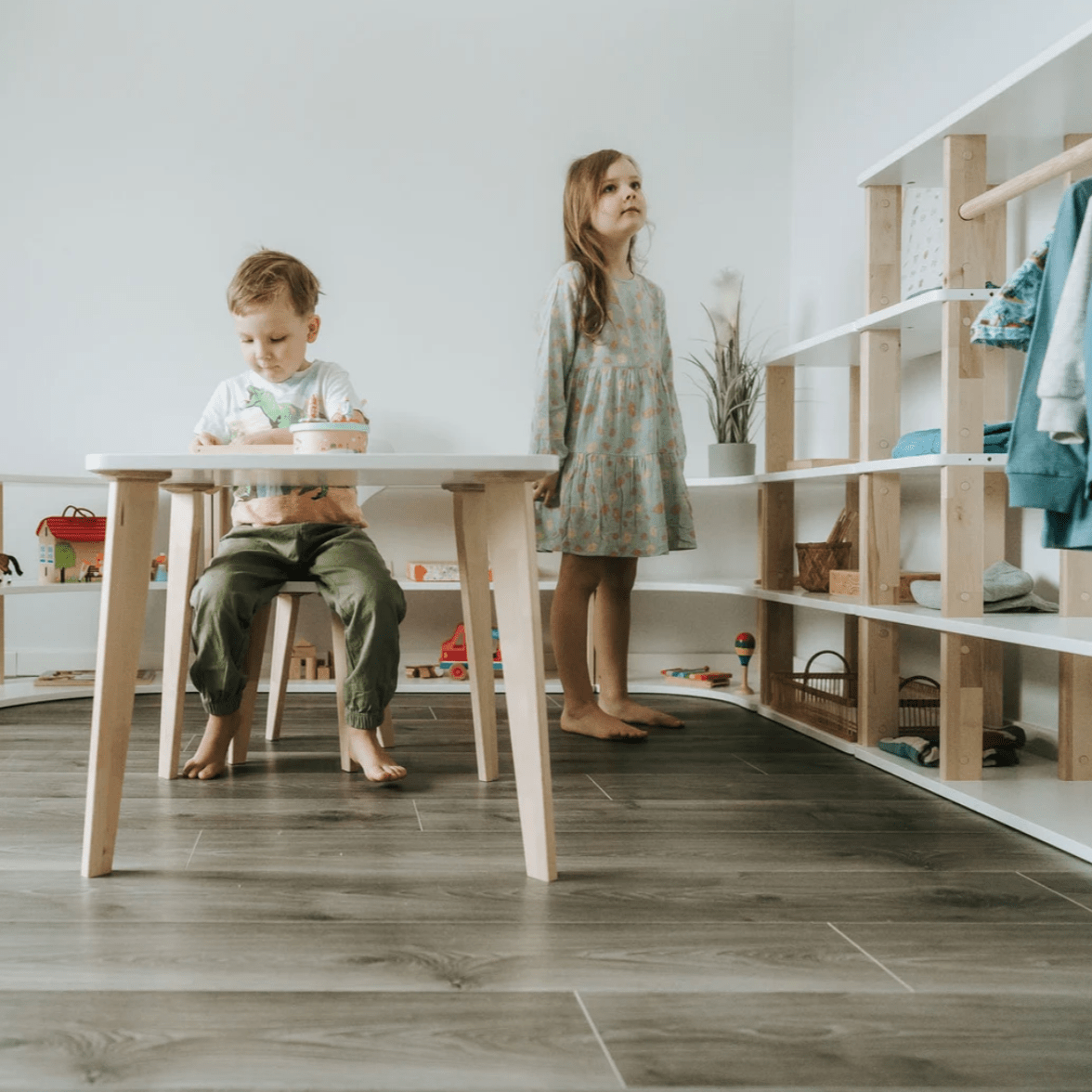 Create Your Own Montessori Storage Unit - White and Natural - Kids