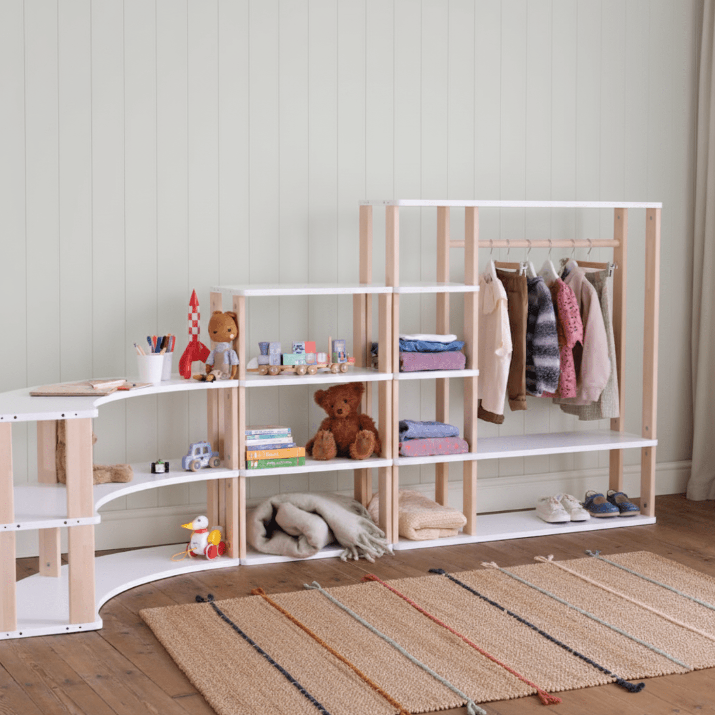 Create Your Own Montessori Storage Unit - White and Natural - Kids