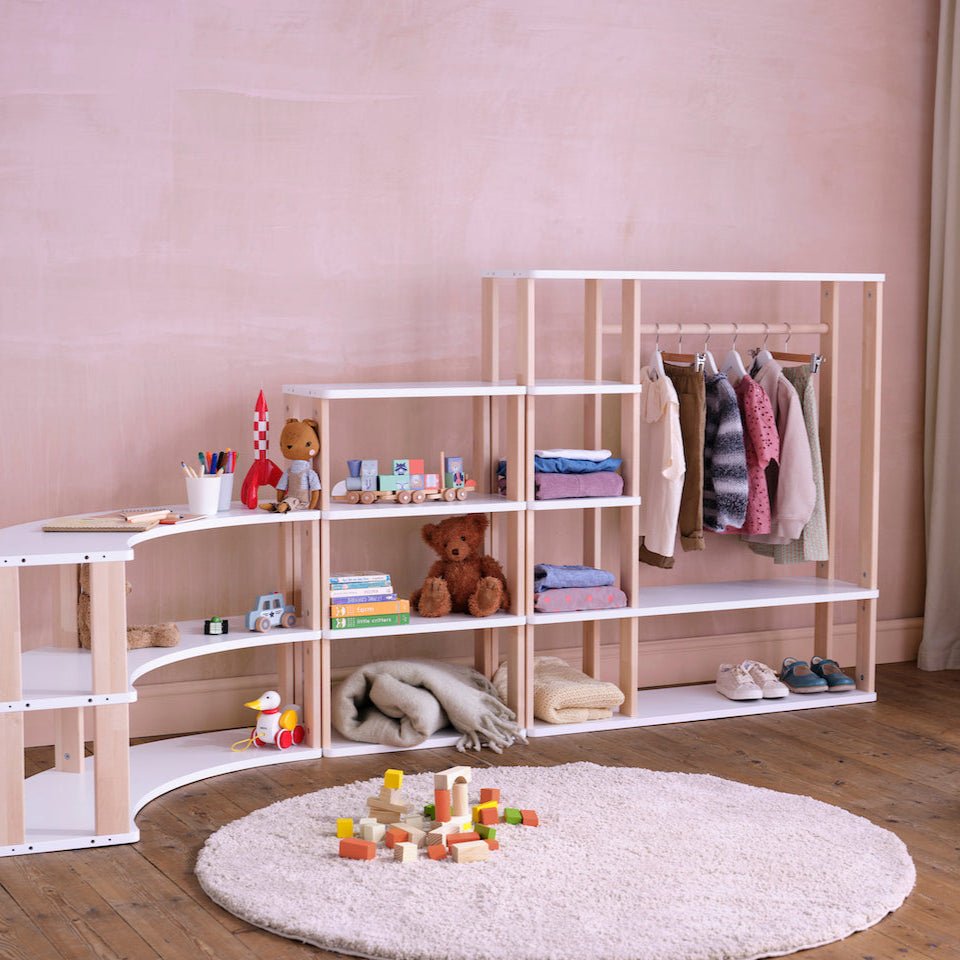 Create Your Own Montessori Storage Unit - White and Natural - Kids