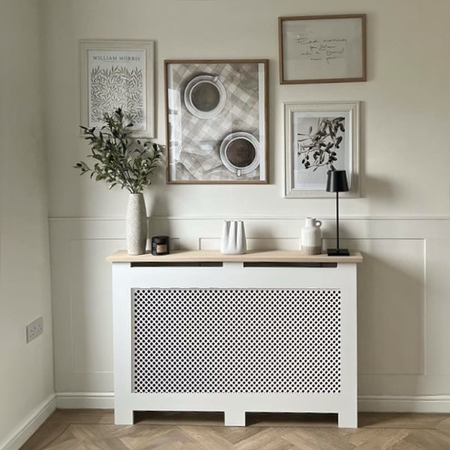 Custom Sized Radiator Cover: Diamond Front - 120 cm by 15 cm by 120 cm