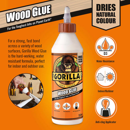 Gorilla Holzleim, 532 ml 