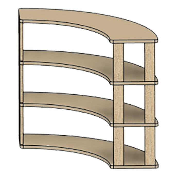 Kids Arc: Four Natural Shelves - Kids