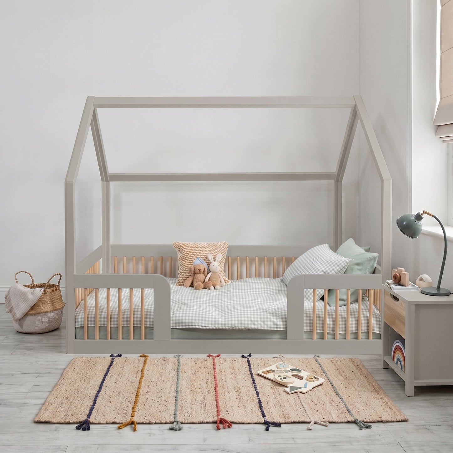 Roomix Transition Convertible House Bed Oak Spindle - Roomix Beds