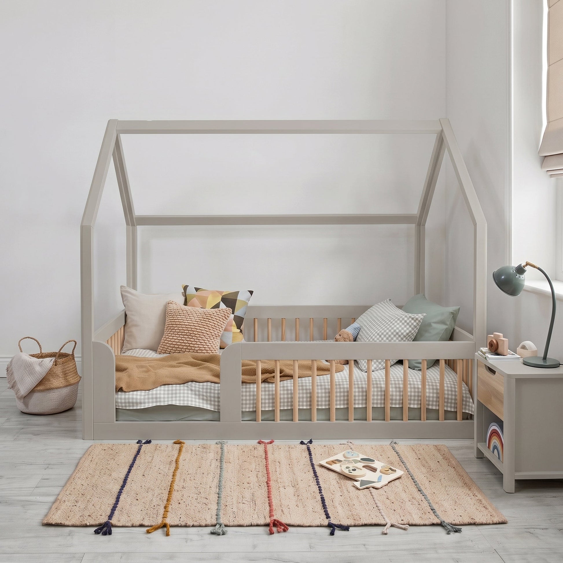 Roomix Transition Convertible House Bed Oak Spindle - Roomix Beds