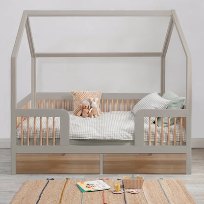 Roomix Transition Convertible House Bed Oak Spindle - Roomix Beds