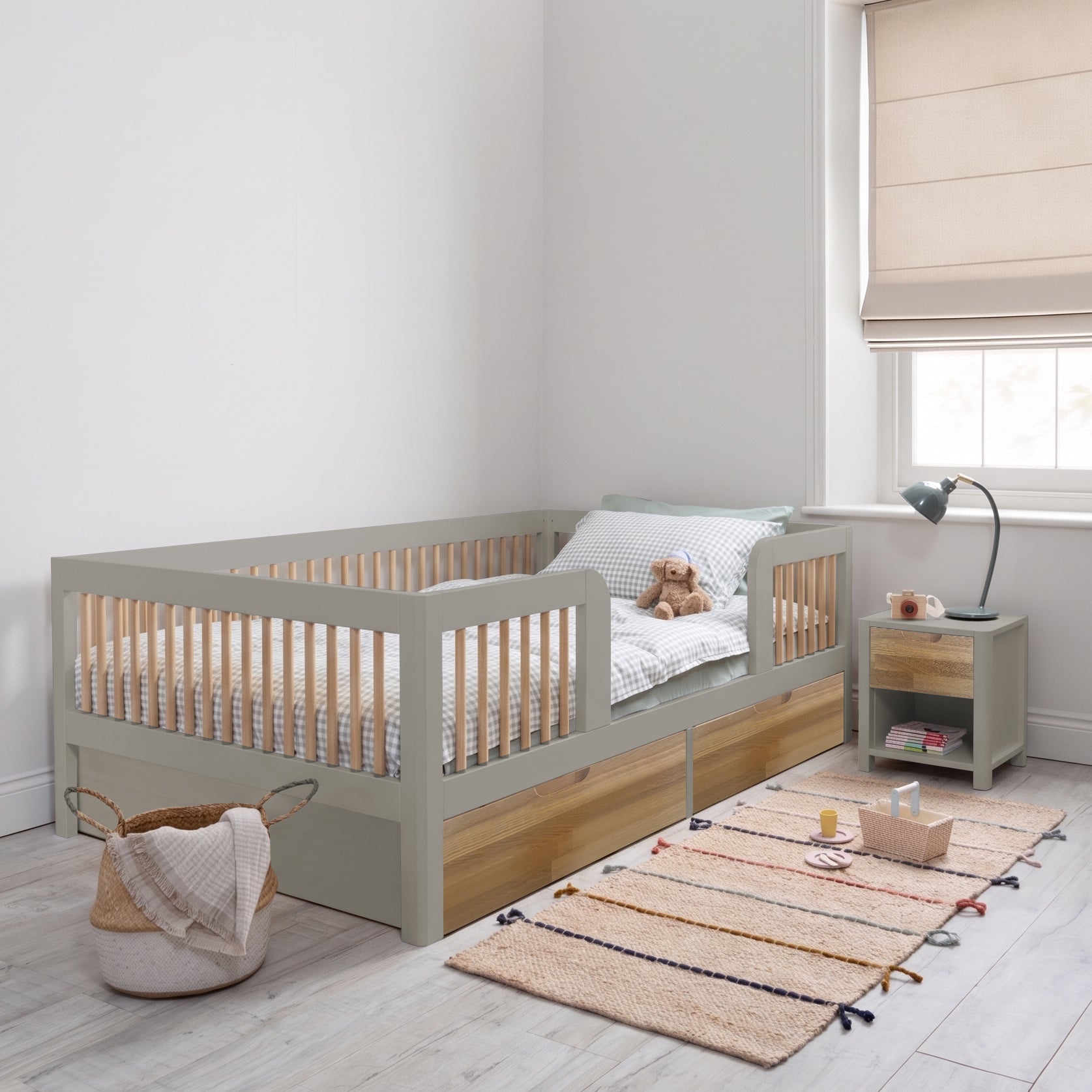 Roomix Transition Toddler Bed Oak Spindle - Roomix Beds
