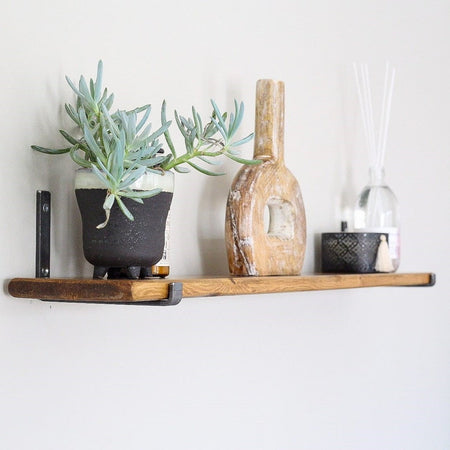 Thin Rustic Shelves with Brackets - 100 cm by 10 cm