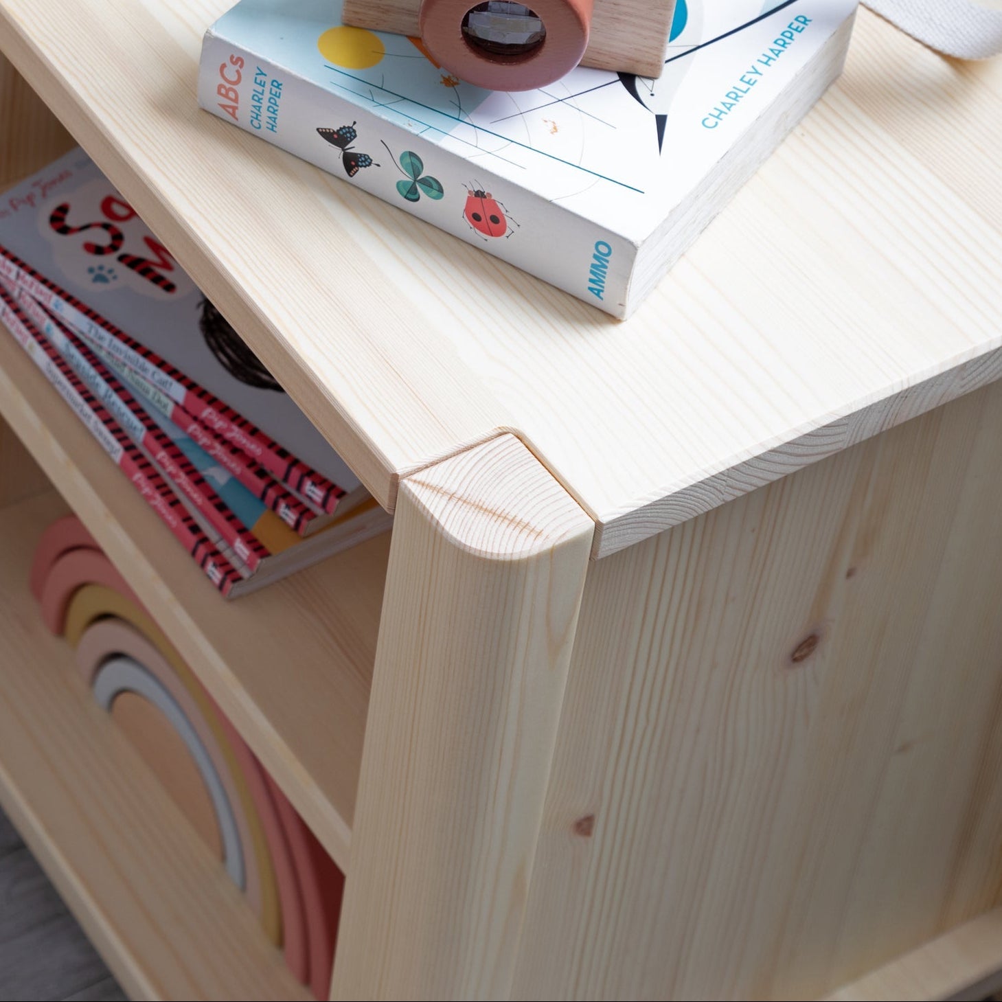 Toddler Bedside Table Natural - Roomix Beds