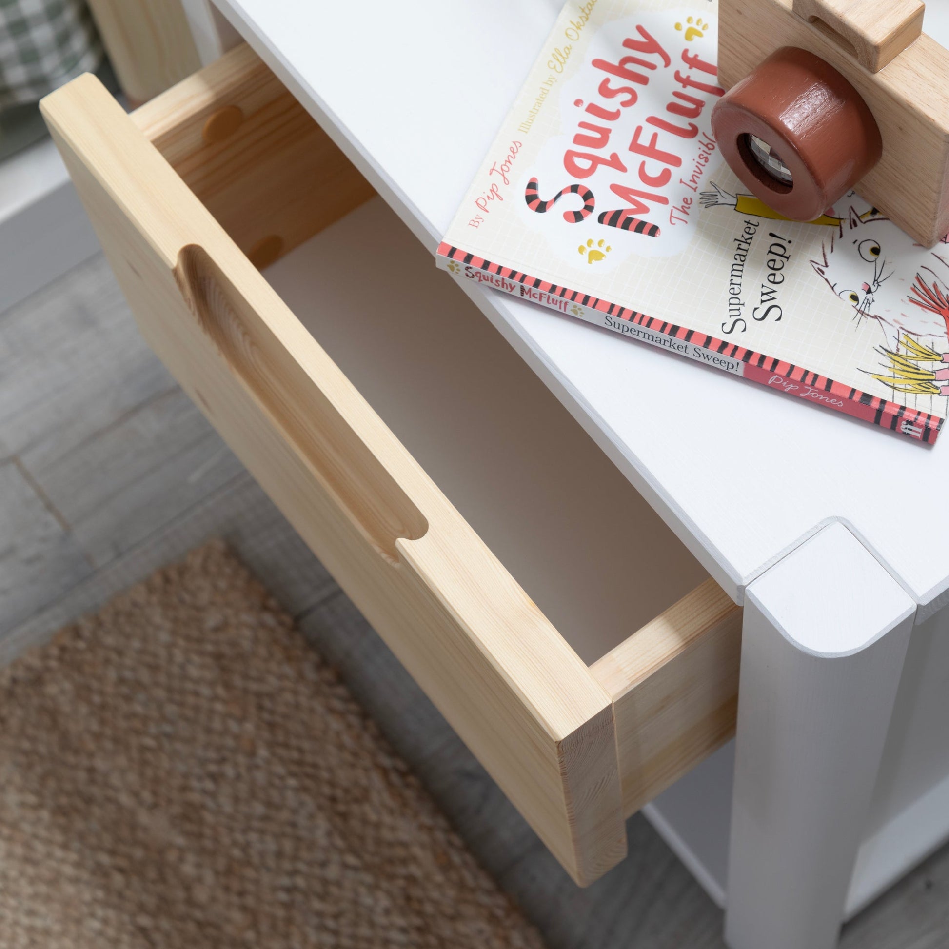 Toddler Bedside Table White - Roomix Beds