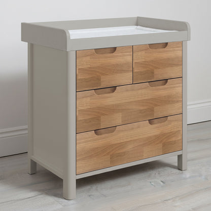 Transition Oak Drawer Chest with add-on changing topper - Roomix Beds