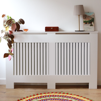 Custom Sized Radiator Cover: Narrow Gap Vertical Slats - 171 cm by 15 cm by 73.5 cm
