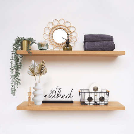 Solid Wood Floating Shelves 39 cm by 22 cm