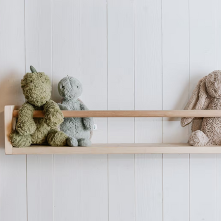 Reversible Nursery Shelf with Rail 50 cm by 14 cm