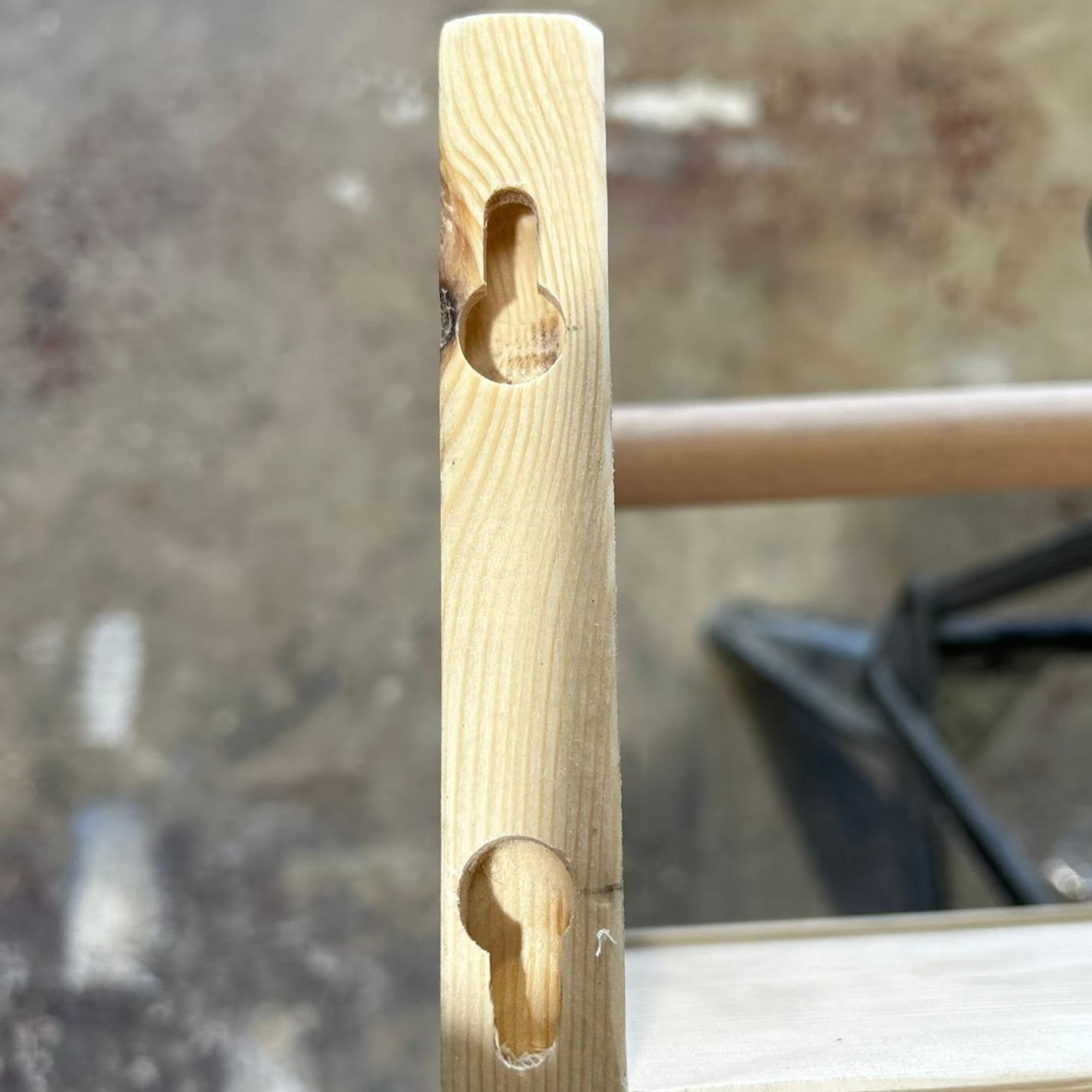 Reversible Nursery Shelf with Rail 50 cm by 14 cm